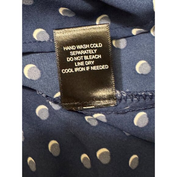 Size Small PLEIONE BLUE DOT PRINT CHIFFON HIGH-LOW TUNIC‎ TOP Blouse Nordstrom - Picture 5 of 5